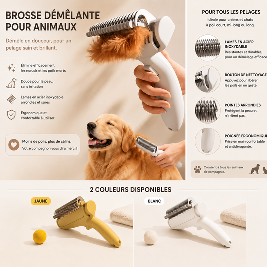 Brosse Autonettoyante Dogly pour Chiens & Chats